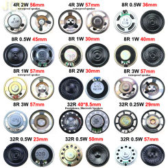 1PCS 0.2W 0.5W 1W 2W 4R 8R 32R 8 Ohm Ultra-thin Horn Speaker Diameter 23mm 29mm 30mm 36mm 40mm 45mm 50mm 56mm 57mm Loudspeaker