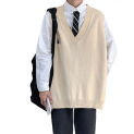 Men Autumn Sweater Sleeveless Casual Thermal Oversized Winter Sweater Vest   Sweater Vest  for School