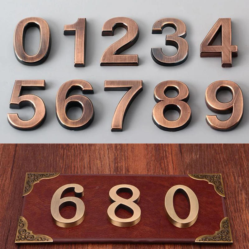 Description Picture 2 of item1pcs Exterior House Numbers Door Number Plate Apartment Self Adhesives Digits Office Address Residential Hotel Exterior Number