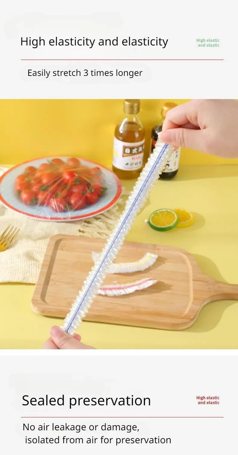 Description Picture 6 of itemDisposable Food Covers Elastic Plastic Wrap Food Grade Fresh-keeping Lids Storage Bag Shoe Covers Shower Headgear Bowl Caps