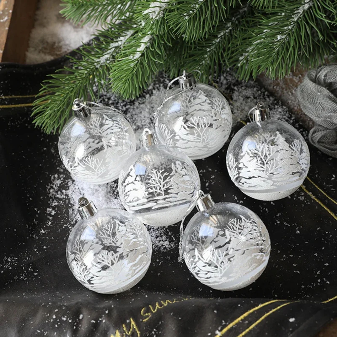 Description Picture 4 of item6pcs Christmas Transparent Ball Pendant 2024 Xmas Tree Ornaments Merry Christmas Decoration for Home Navidad Gifts New Year 2025