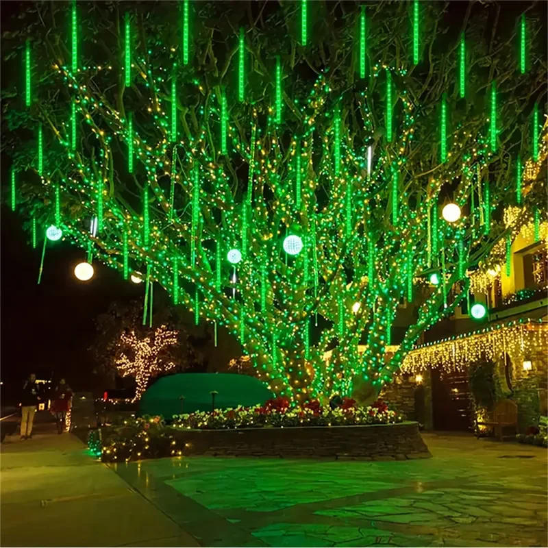 Description Picture 2 of itemOutdoor Lights 32/24/16/8 Tubes Garland Led Meteor Shower Rain String Lights Festoon Street Garland Ramadan Wedding Party 2025