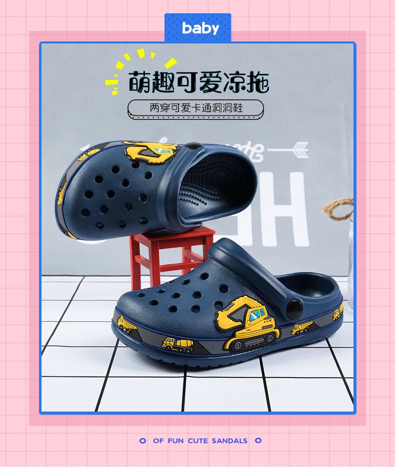 Description Picture 3 of itemNew Fashion Cartoon Sandals for Kids Summer Slippers Boys Girls Casual Garden Shoes Hollow-out Beach Shoes Clogs for Children