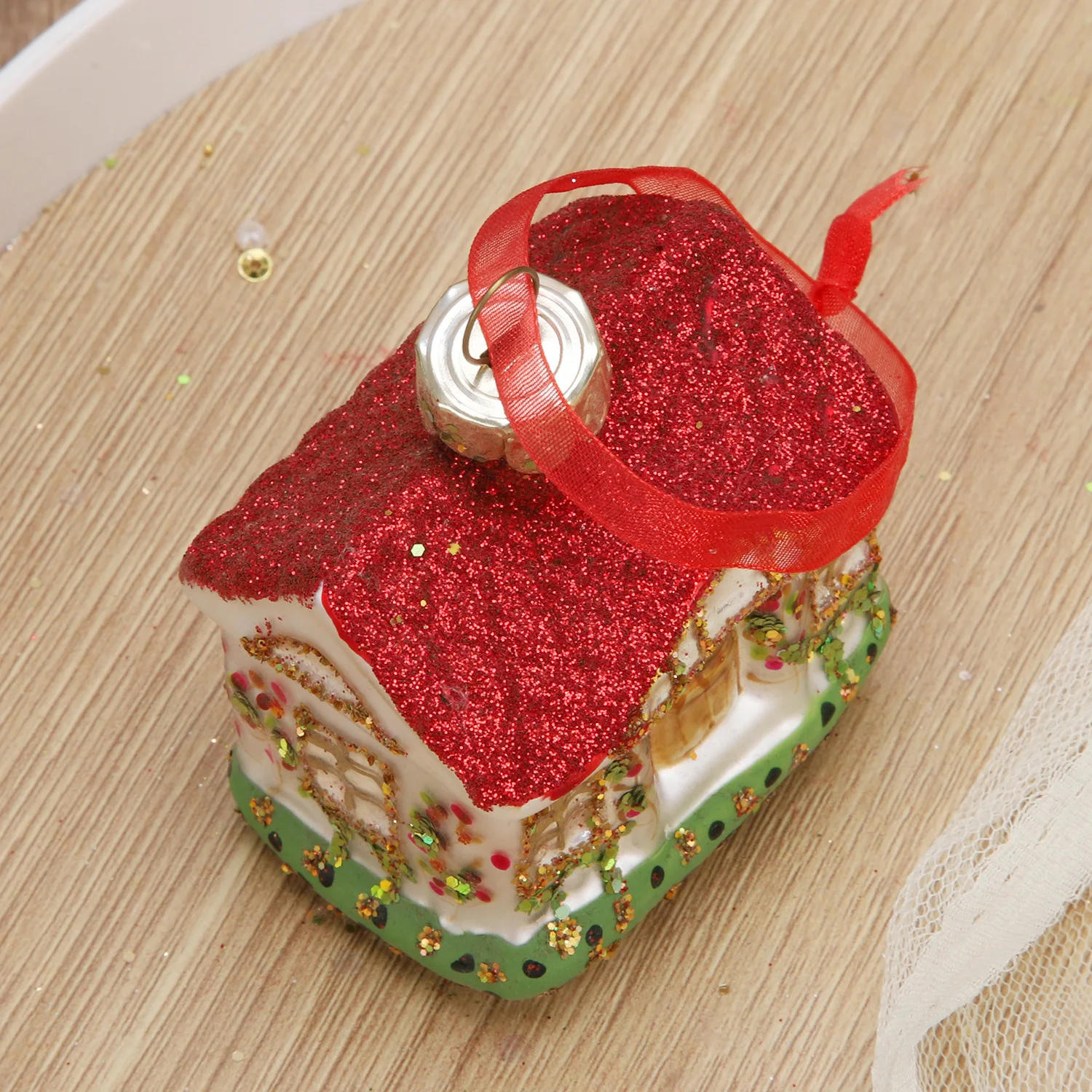 Description Picture 6 of itemChristmas Tree Hanging Ornaments Glass Decorations for Home New Year Party 2024 Nativity Glass Christmas Decoration Supplies