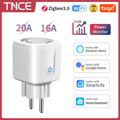 TNCE Tuya Smart Socket EU Wifi/Zigbee Smart Plug With Power Monitoring Smart Life APP Remote Control Support Alexa Google Home