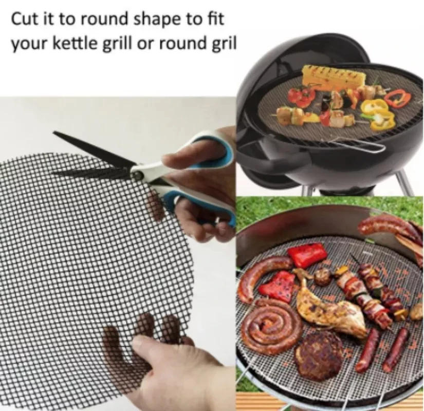 Description Picture 5 of itemReusable BBQ Mesh Grill Mat Nonstick Mesh Grilling Mats Easy to Clean Works on Gas Charcoal Electric Grill Barbecue Accessories