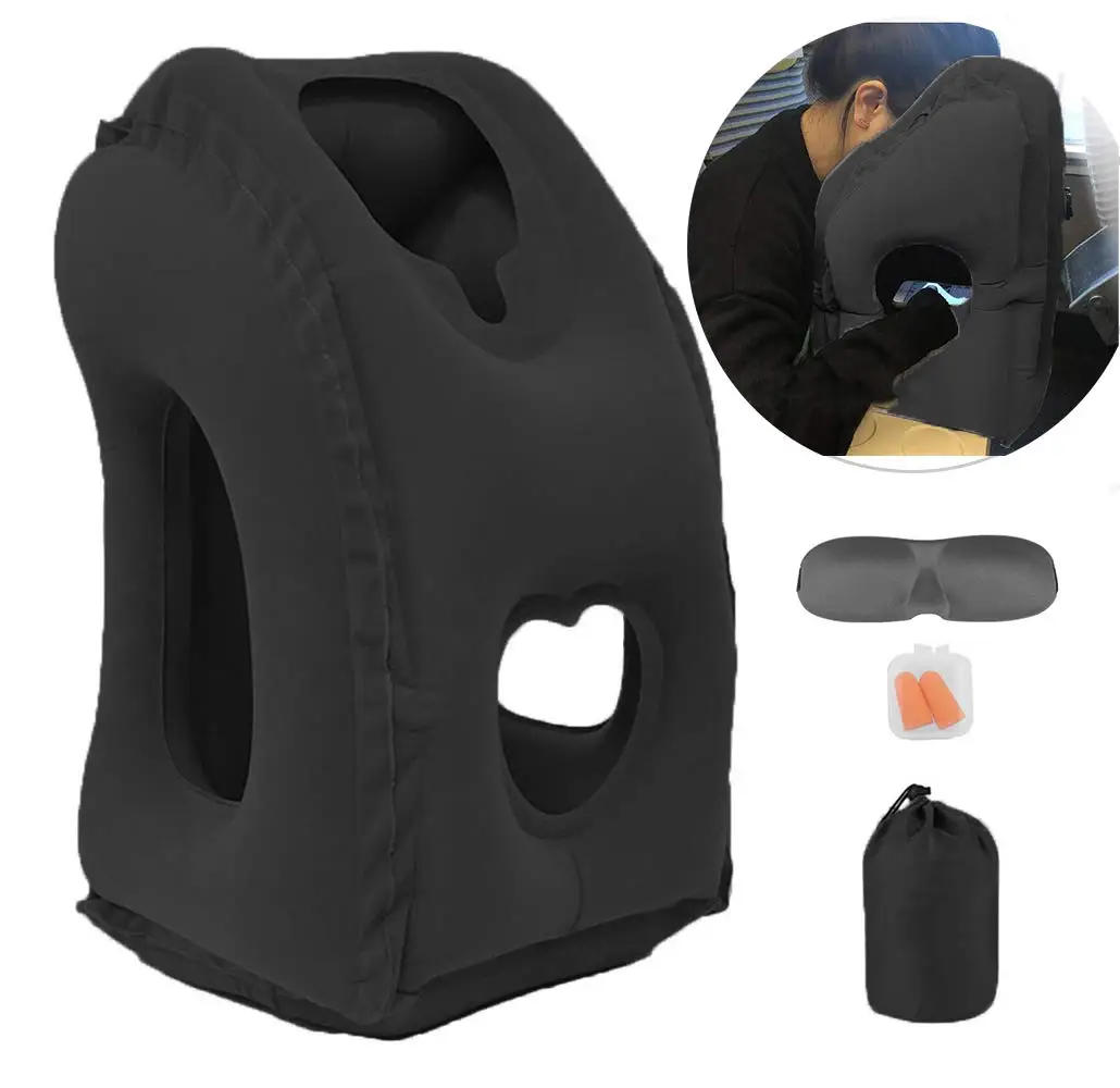 Description Picture 2 of itemInflatable Travel Pillow for Airplane, Neck Air Pillow for Sleeping, Avoid Neck and Shoulder Pain, Support Head and Lumbar