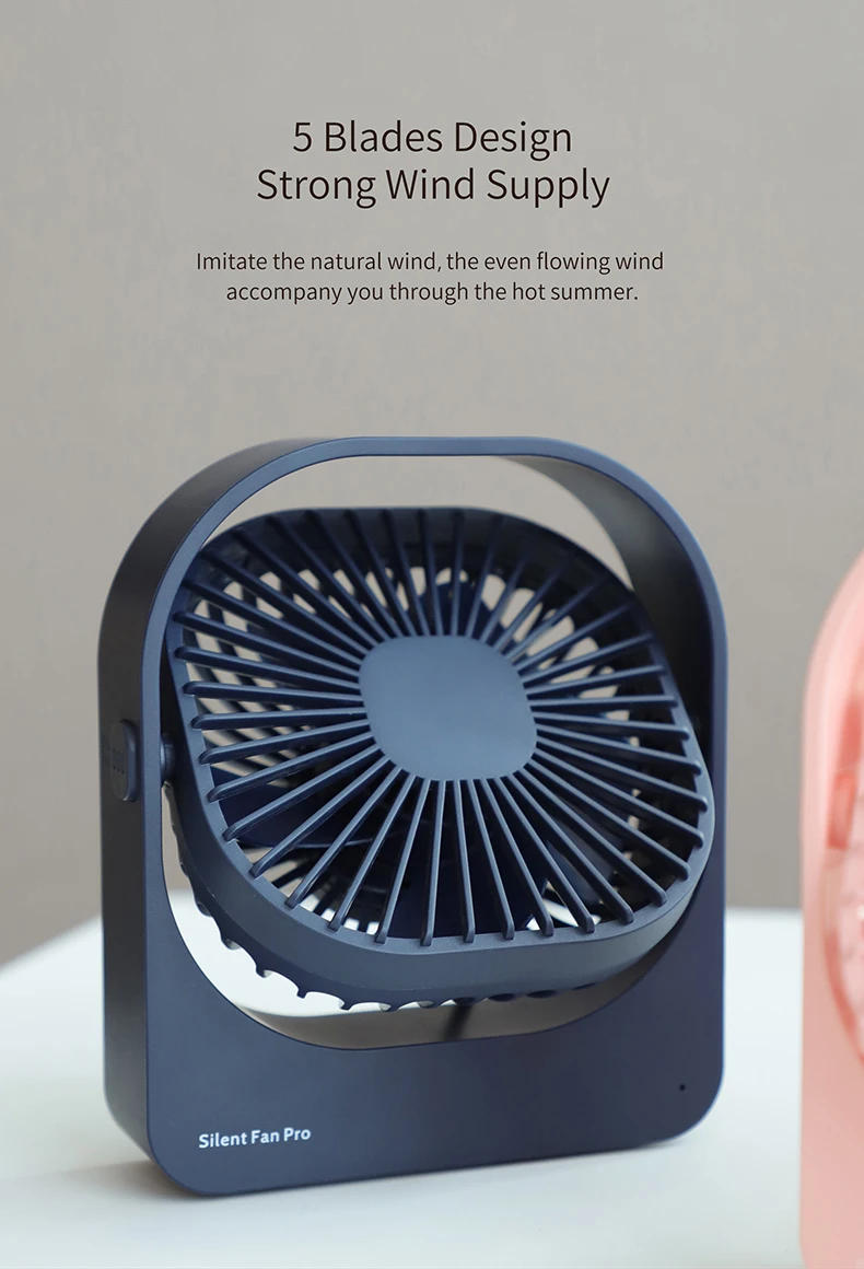 Description Picture 6 of itemUSB Desktop Fan 720° Rotation Silence Fan 2800mAh USB Rechargeable Electric Air Cooler Mini Fans for Summer Living Camping Fan