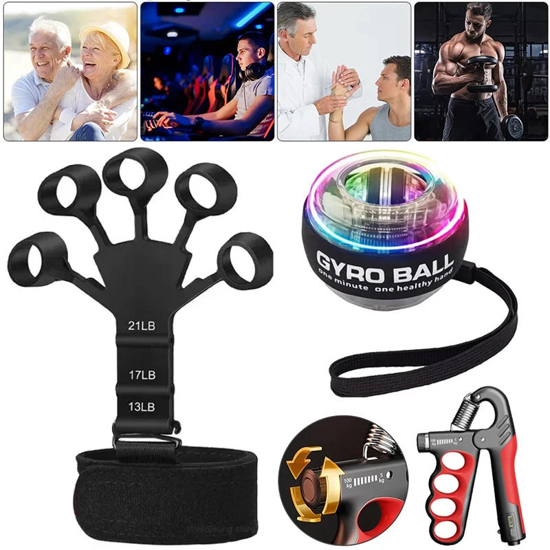 Description Picture 2 of itemLED Gyroscopic Ball Autostart Range Gyro Power Wrist Ball Self Start Fitness Exercise Equipment Arm Hand Muscle Strength Trainer