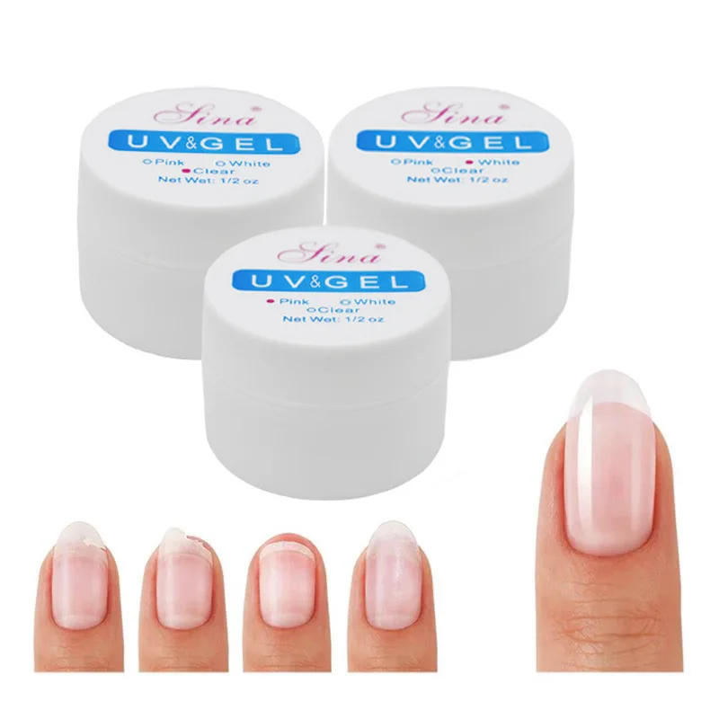 Description Picture 4 of item15ml Clear White Pink UV Gel Nail Extension Builder Nails Form Tips UV Gel Polish French Manicure Phototherapy Glue Varnish Tool