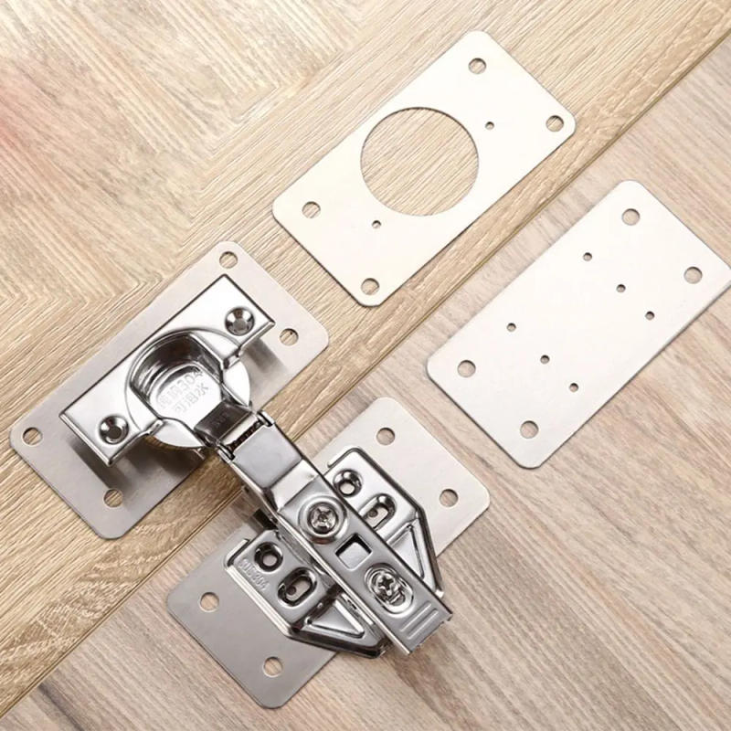 Description Picture 2 of itemMounting Plate Set Hinge Fixing Plate Cabinet Window Repair Furniture Hardware Door Maintenance Restorer Installer Cabinet Hinge