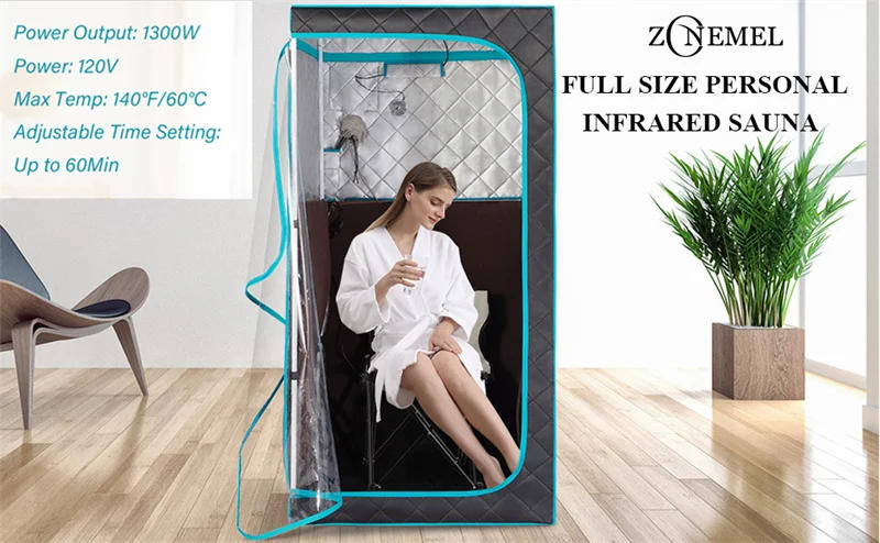 Description Picture 2 of itemPortable Far Infrared Sauna with FAR Infrared Carbon Panels Home Spa Detox Body Therapy  Sweat Steaming Home Beauty Salon 사우나