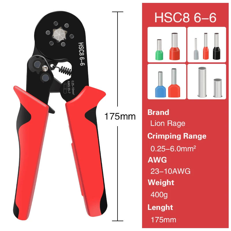 Description Picture 5 of itemTubular Terminal Crimping Pliers HSC8 6-4A Crimper Wire Mini Ferrule Crimper Tools Household Electrical Kit With Box