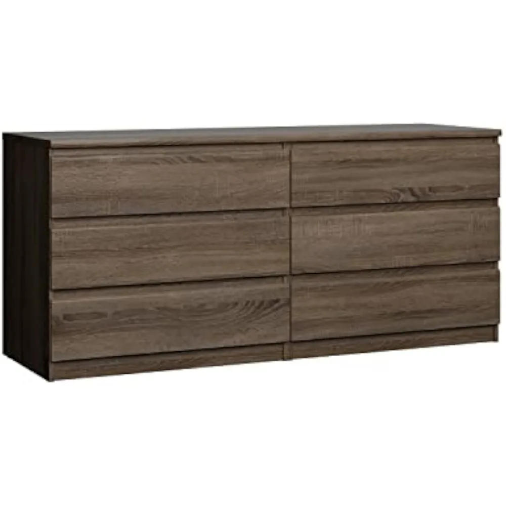 Description Picture 6 of item6 drawer double dresser, truffle coloured