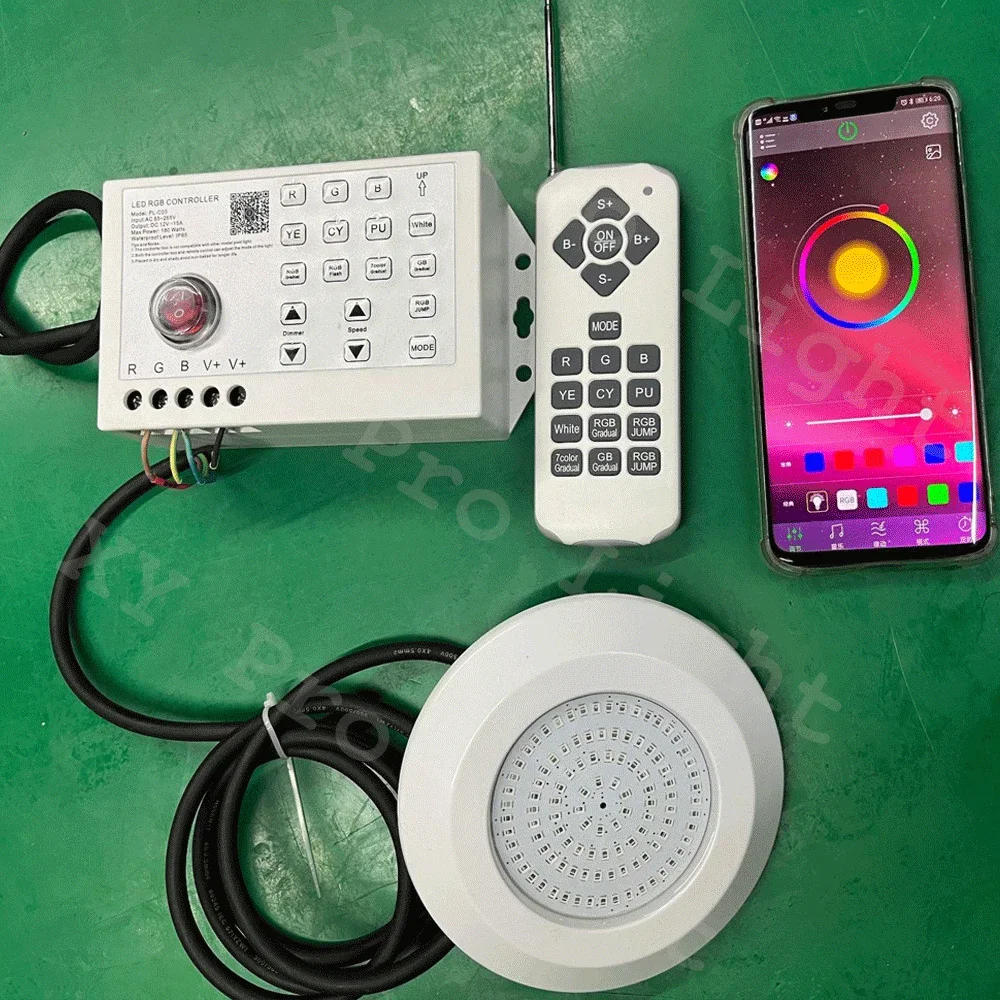 Description Picture 6 of item12W RGB LED Pool Light Bluetooth APP Control DC12V Outdoor/Indoor Underwater Light Fountain Landscape Lamp Piscina Luz Spotlight