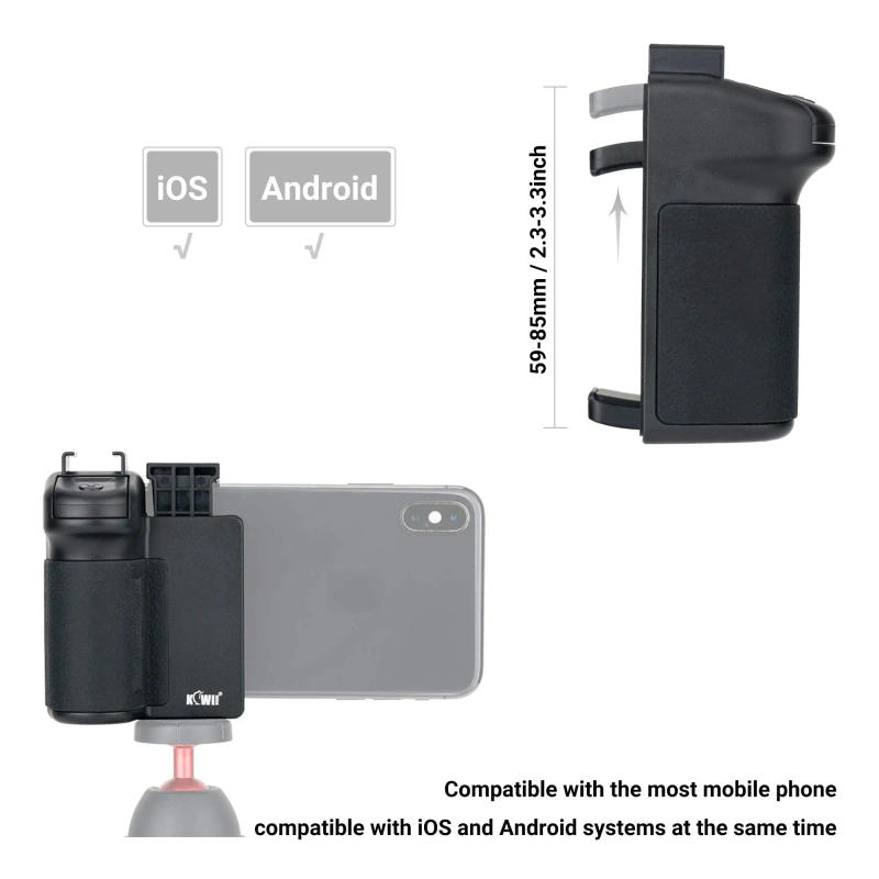 Description Picture 6 of itemWireless Remote Phone Grip Handheld Snapgrip iPhone Camera Hand Grip With Shutter 1/4" Screw for iPhone 15 Selfie Stick Tripod