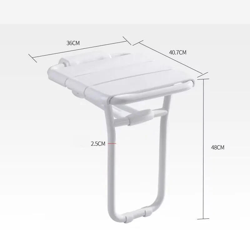 Description Picture 5 of itemWall Mounted Bath Stool Stainless Steel PVC Plastic Bathroom Wall Foldable Bench F olding Shower Chair Shower F olding Seat