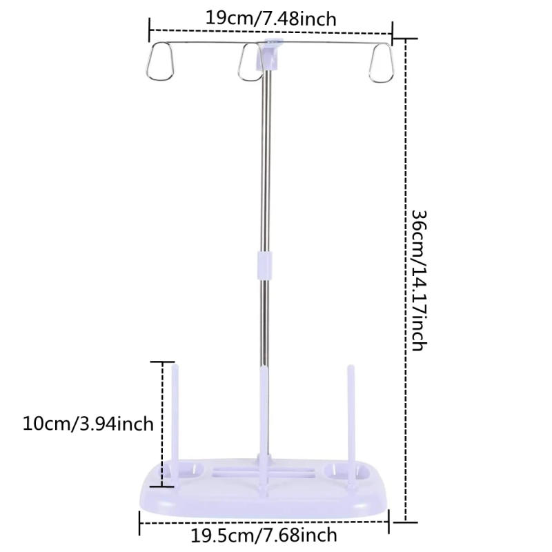Description Picture 2 of itemDomestic Sewing Machine 3 Spool Thread Holder Stand Light Weight Embroidery Machine Wire Rack Sewing Machine Accessories