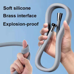 Upgraded 1.5/2M Silicone Flexible Shower Hose Anti-Winding High Pressure Pipe Explosion-proof Shower Tube Bathroom Accessories