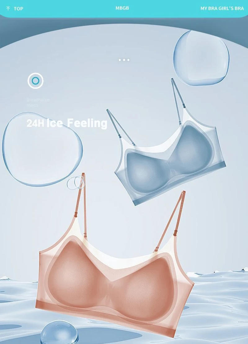 Description Picture 3 of itemUltra-thin Seamless Padded Bras For Women Ice Silk Underwear Small Chest Wireless Vest Push Up Bra Tube Tops Sleep Bra Intimates