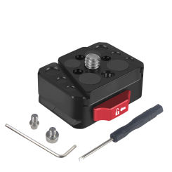Quick Release Clamp Plate V-Lock Mount 1/4" Screw for 38mm Tripod Head Field Monitor LED Light Camera Adapter