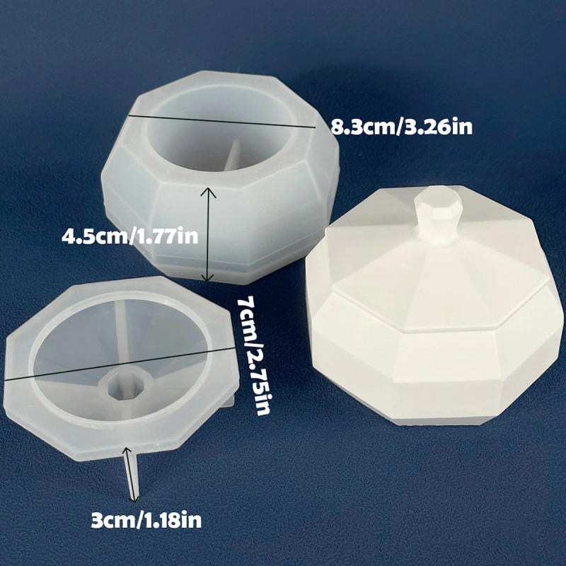 Description Picture 2 of itemConcrete Flowerpot Silicone Mold DIY Octagon Diamond Shape Craft Candle Jar Making Plaster Epoxy Resin Jewelry Storage Box Molds