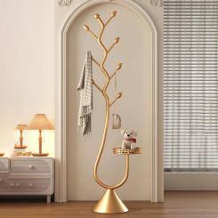 Nordic Luxury Living Room Coat Stand Modern Bedroom Stand Clothes Hanger Balcony Simple Storage Rack Space Saving Furniture