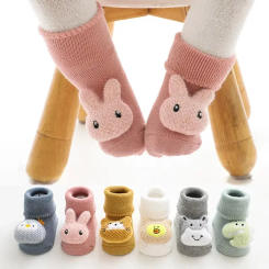 Cute Cartoon Baby Socks Girls Boys Rabbit Bear Anti Slip Soft Warm Winter Autumn Toddler Indoor Floor Thicken Socks For Kids