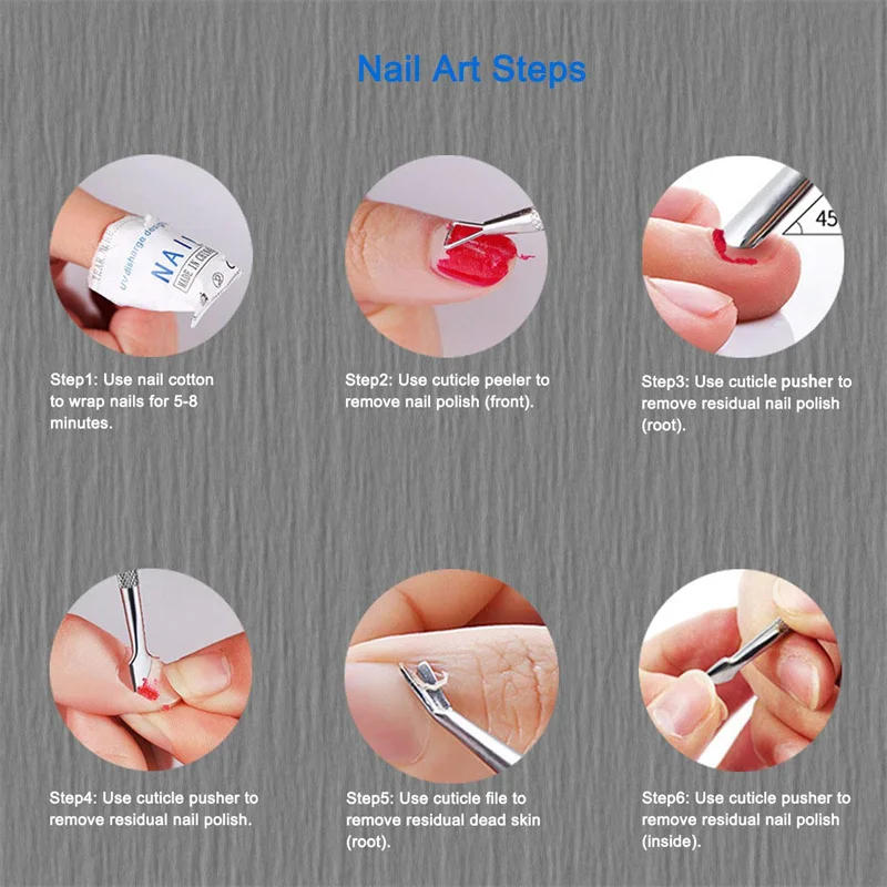 Description Picture 2 of itemManicure Set Tool Cuticle Skin Scissors Steel Push Dead Leather Fork Nail Clipper Cleaning Nails Remover Pusher Pedicure Product