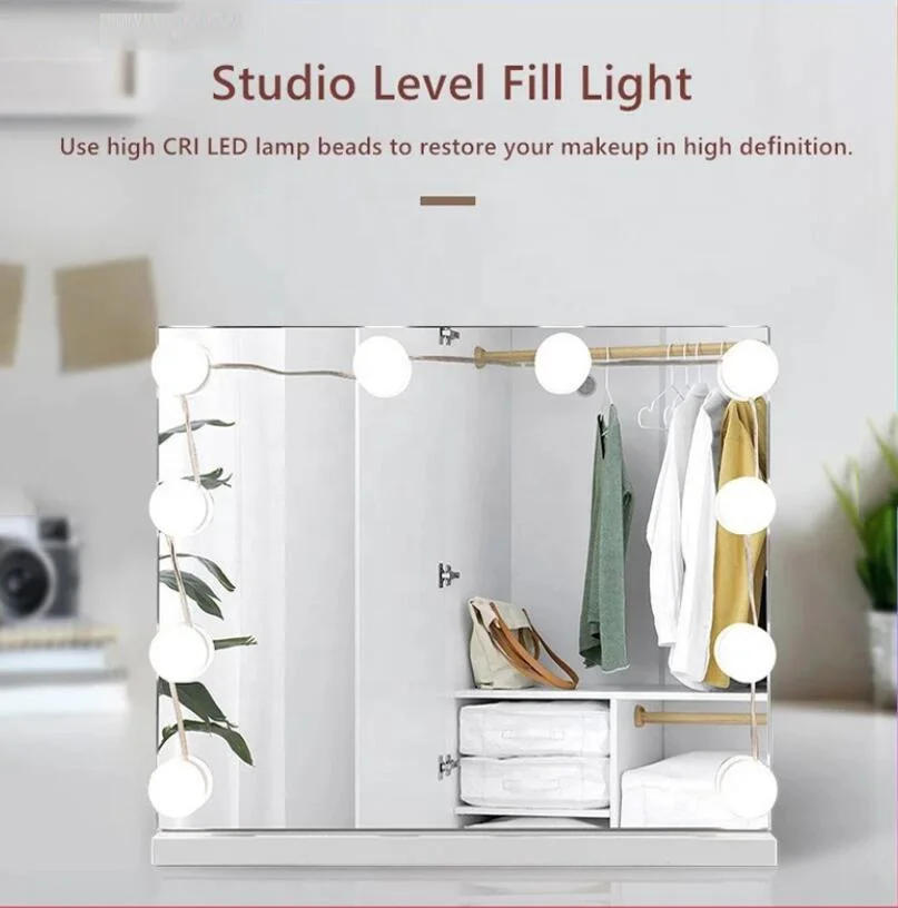 Description Picture 3 of itemLED Kits Make Up Front Light Lamp Cosmetic Mirror 12 Bulbs  Indoor Bathroom Vanity Lighting USB Led Makeup Dressing Table