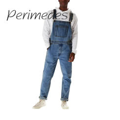 Men'S With Pocket Twill Denim 2024 Jumpsuits Suspender Tooling Summer Jumpsuit Streetwear Durable Fabric Fashion Pantalones