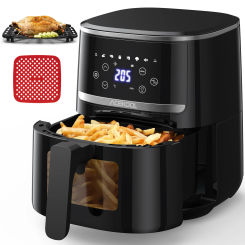 Air Fryer 5 Quart, Digital Display Air Fryer Toaster Oven Combo with 8 Cooking Presets Oilless Cooker for Quick Meal