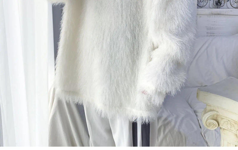 Description Picture 5 of itemAutumn Multi-color Plush Knitted Bottoming Shirts Couples Loose Casual High Street Personalized Sweaters Pullovers Male Clothes