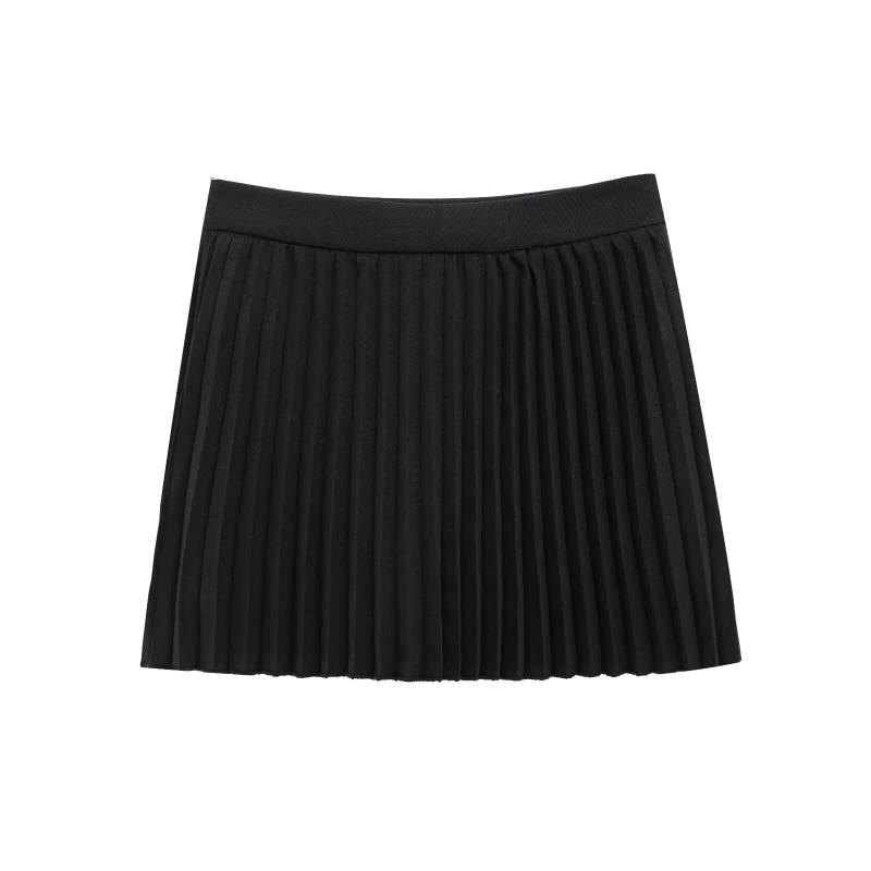 Description Picture 4 of itemTFMLN Women Elegant Wide Pleated Shorts Skirts Spring Summer Casual High Waist Girls Mini Skirt High Street Wear