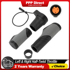 EBIKE Half Twist Throttle Right Handle with Grip 24V 36V 48V 60V 72V with 3 pin Waterproof Connector for Electric Bicycle