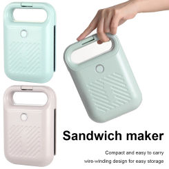 Electric Sandwich Maker Panini Press with Non-Stick Coating Home Toaster Portable Egg Omelette Pan for Meat Beef Omelette