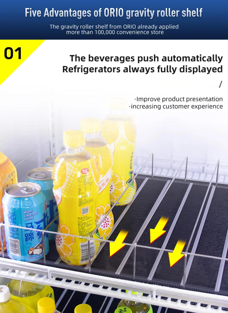 Description Picture 6 of itemRefrigerator Basket Drink Beer Cola Can Soda Storage Rack Beverage Cooler Gravity Feed Shelf Mini-Roller Plastic Roller Shelves