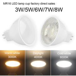 50PCS LED Spotlight Mr16 Gu5.3 AC220V AC110V DC12V 3000K/4000K/6000K Lighting Bulbs Lamp for Home Living Bedroom Home Derection
