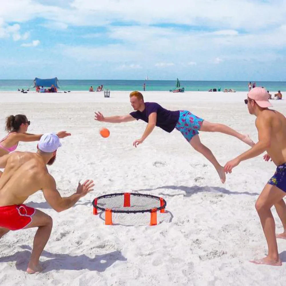Description Picture 2 of itemBeach Volleyball Ball Mini Game Set Outdoor Team Sports Lawn Fitness Equipment With 3 Balls Volleyball Net Volleyball Set