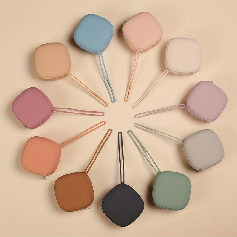 Description Picture 2 of itemLarge Capacity Baby Square-shape Silicone Pacifier Holder Case with Strap, Silicone Soother Pouch,Nipple Case