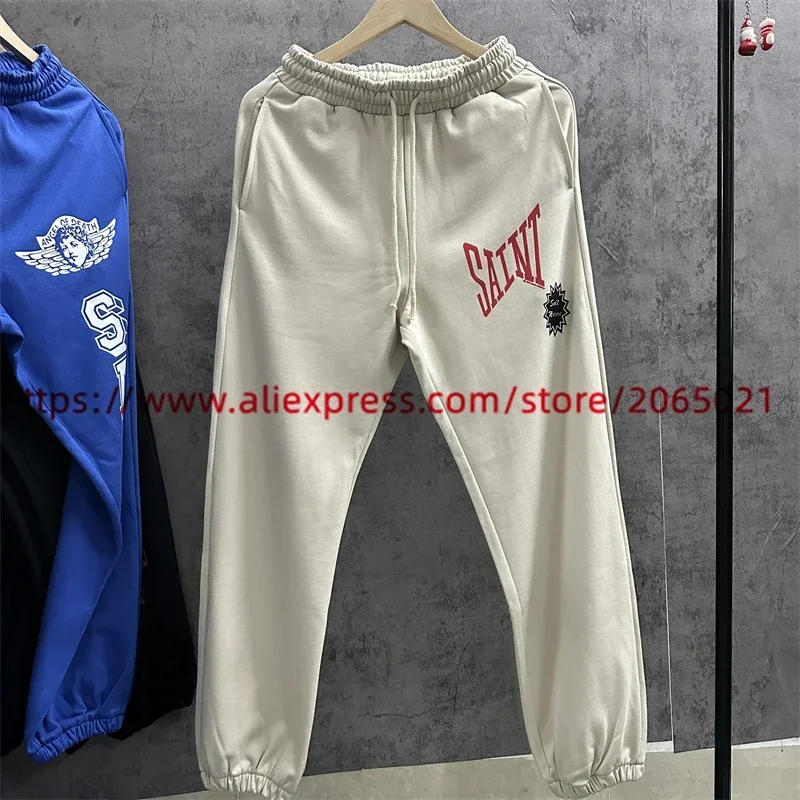 Description Picture 4 of itemHeavy Fabric Saint Michael Sweatpants Men Women Couple Angel Print Jogger Drawstring Trousers  Pants Soft fabric
