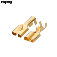 100pcs 6.3 Flat plate barbed plug spring Connector DJ623-E6.3B car relay terminal battery car