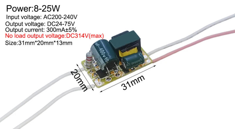 Description Picture 3 of itemLED Non-Isolated Constant Current 8W 18W 25W 36W 50W LED Driver 300mA Transformer power supply module AC to DC Converter