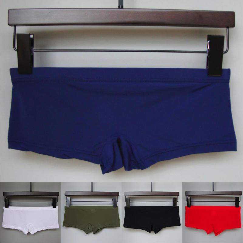 Description Picture 2 of itemIce Silk Mesh-Shorts Trunks Mens Sexy Sheer See-Through Convex U Pouch Briefs Male Youth Low Waist Underwear Underpants