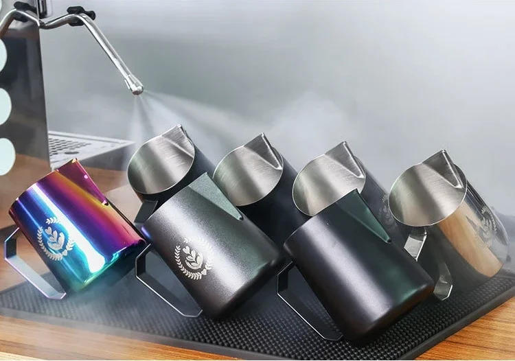 Description Picture 4 of itemCoffee Milk Frothing Pitcher Jug 304 Stainless Steel With Scale Latte Steam Coffee Specialized Creative Kitchen Cafe Accessories