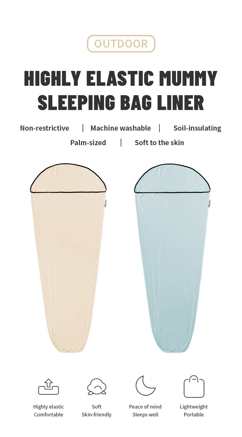 Description Picture 3 of itemNaturehike 2023 Sleeping Bag Liner Ultralight High Elastic Mummy Quilt Winter Wearable Portable Camping Pocket Sleeping Bags