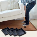 4Pcs Anti-Slip Furniture Pads Square Rubber Anti Skid Caster Cups, Leg Coasters-Couch, Chair, Bed Stoppers Durable