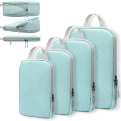 4Pcs Travel Compression Packing Cubes Bag Portable Suitcase Cloth Organizers Waterproof Luggage Storage Cases Drawer Bags Pouch