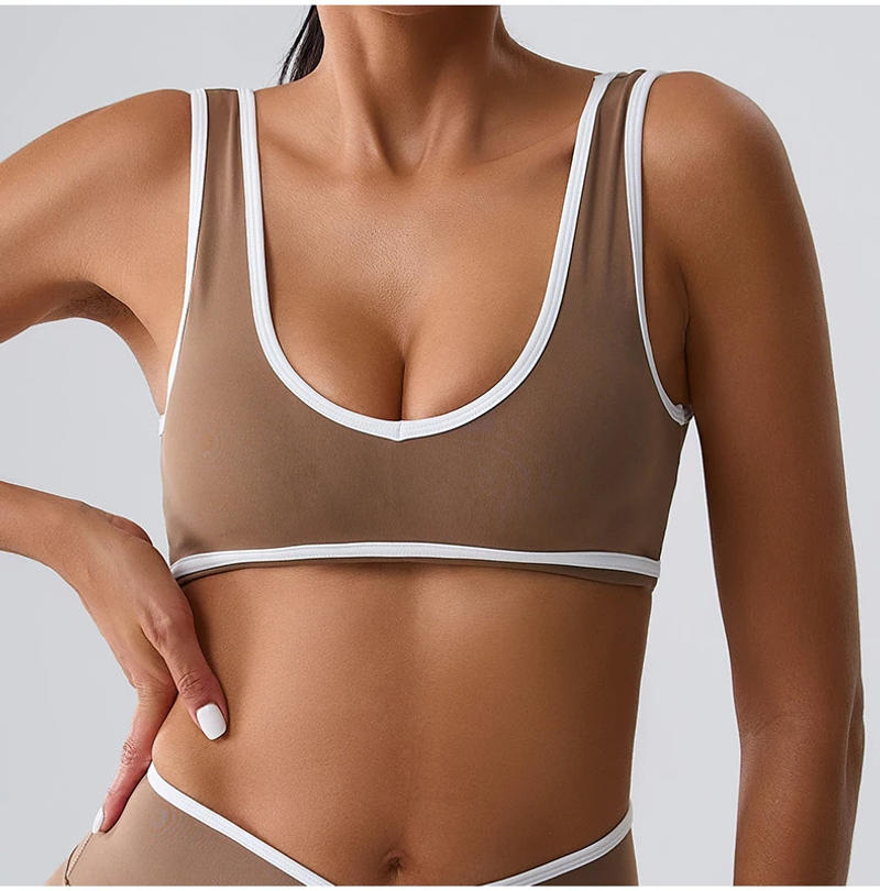 Description Picture 3 of itemWomen Sport Bras Splicing Fitness Tank Breathable Women Underwear Yoga Tops Bra Crop Top Gym Wear Women Push Up Workout Clothes