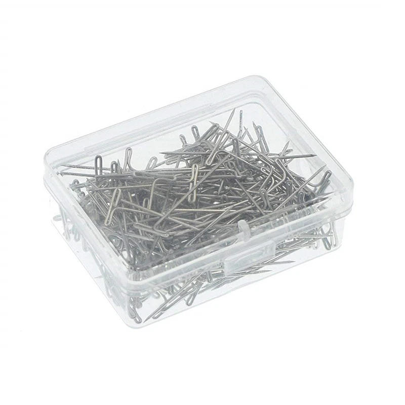 Description Picture 6 of item27/32/38/51mm T Shaped Pins Sliver Stainless Steel Pins Sewing Positioning Needles Hand Knitting Salon Styling Wig Fix Tools